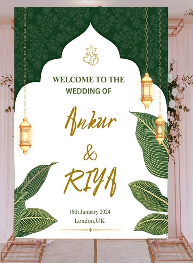 Theme My Party Custom Indian Wedding Ceremony Signage I Customised Indian Wedding Sign Board I Indian Ceremony Welcome Signage for Wedding Decoration - Image 1